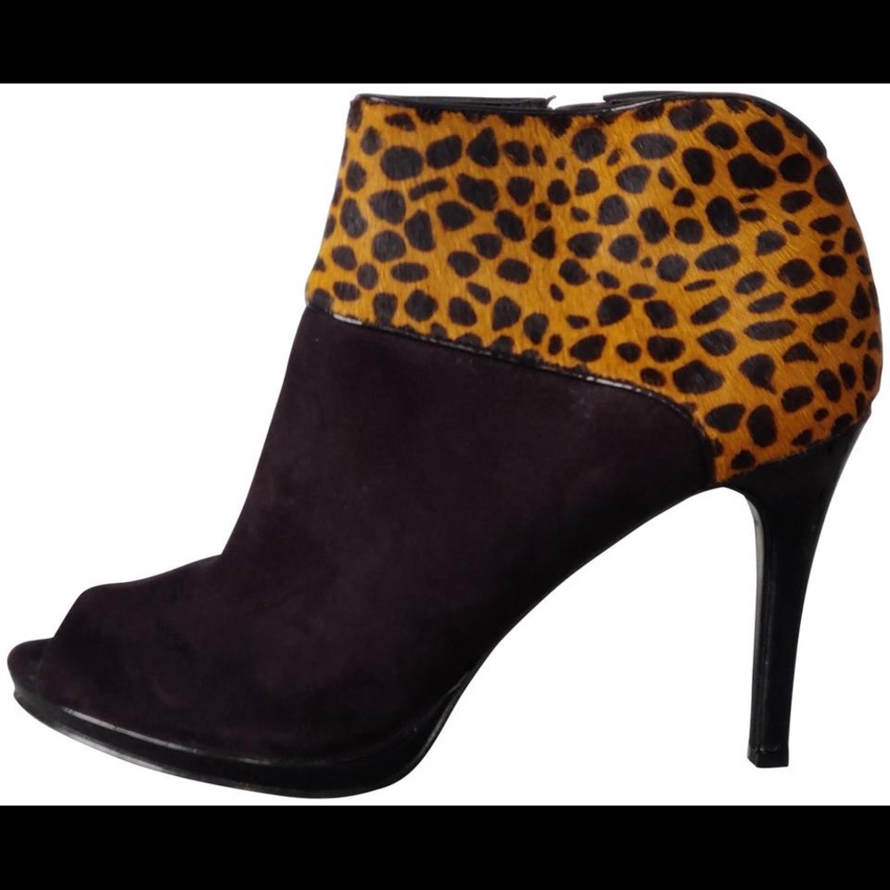Black & Leopard Getonito Boots/Booties